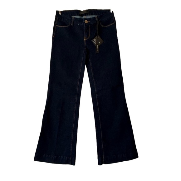New old stock vintage Y2K Seductions dark wash wide leg jeans size 7 32" inseam - Picture 1 of 15